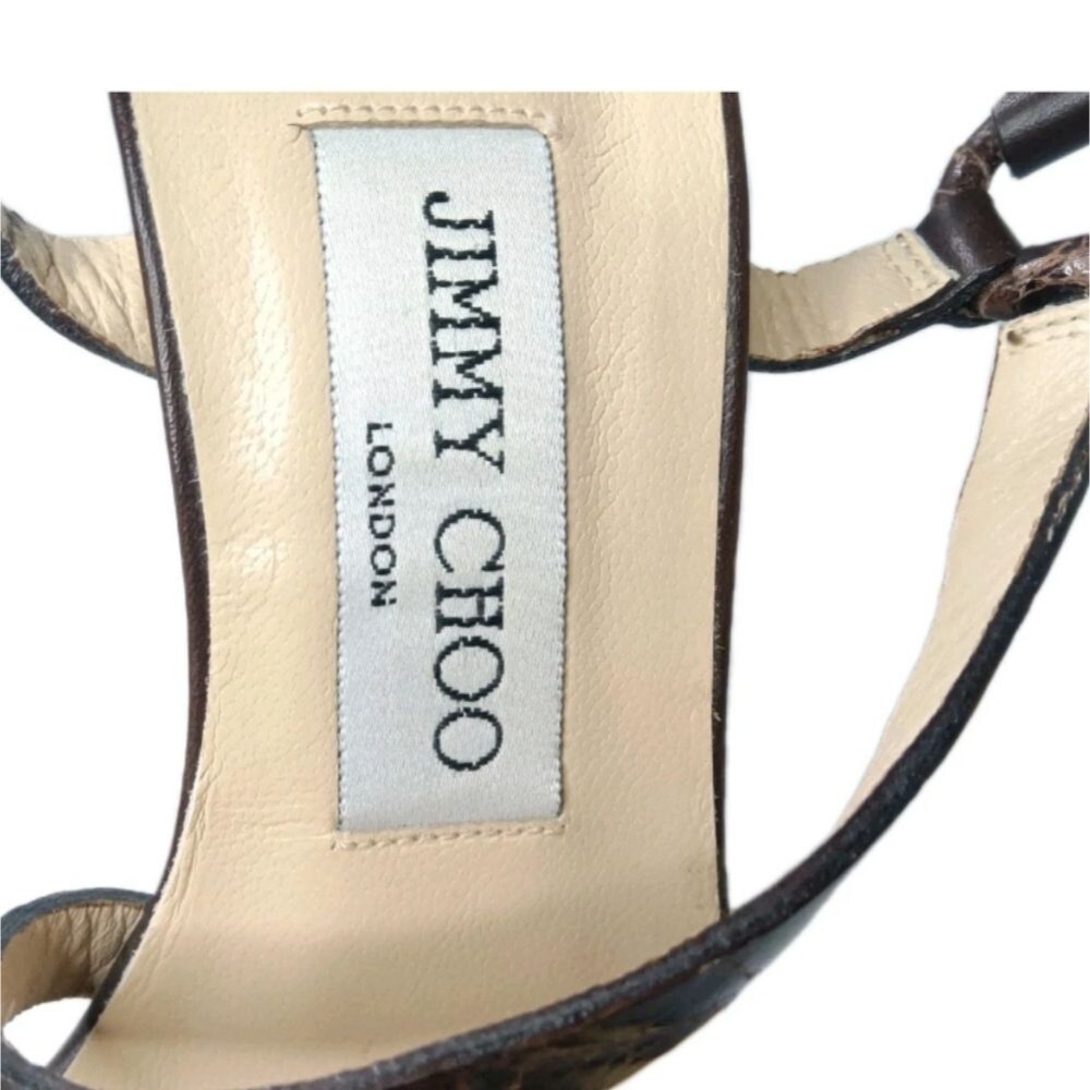 Vintage Jimmy Choo Heeled Sandals Women's Size 36.5 Shoes Brown - Picture 8 of 12